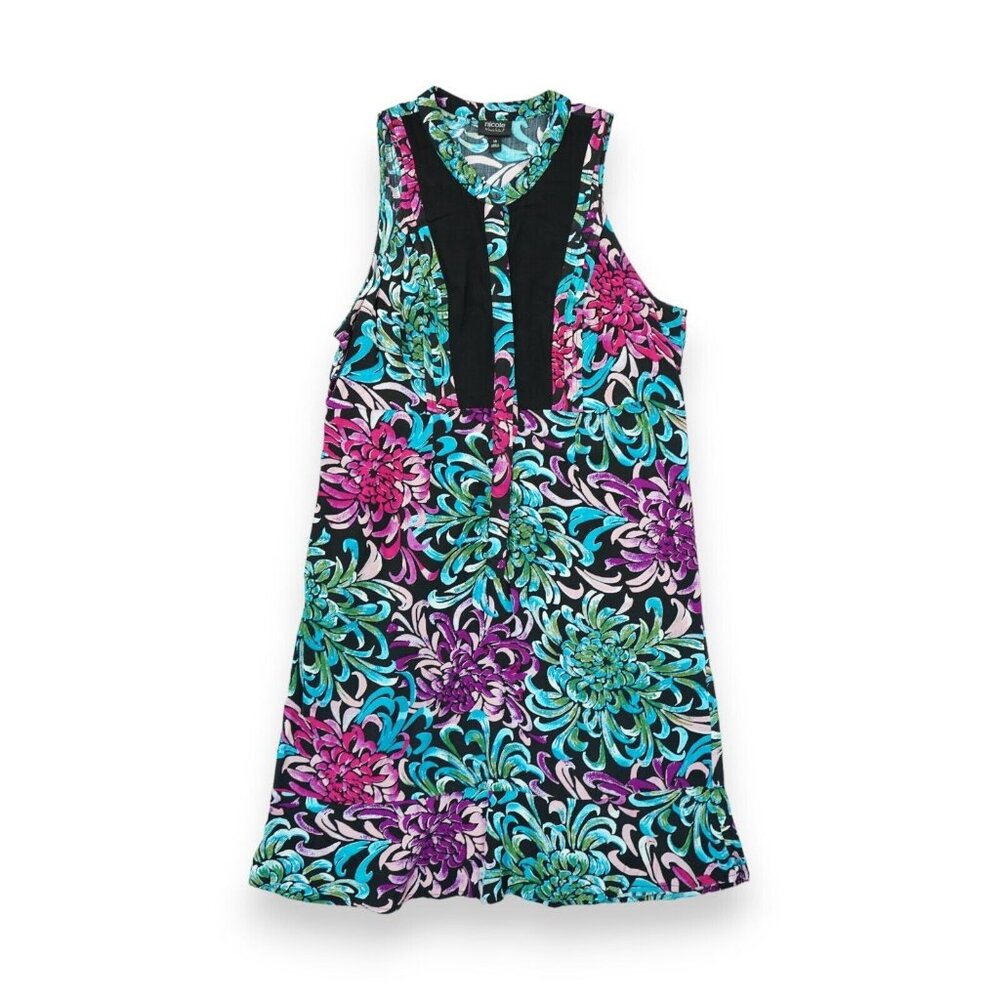 Nicole by Nicole Miller Women’s Sleeveless Floral Print Shift Dress Sz 14 Rayon